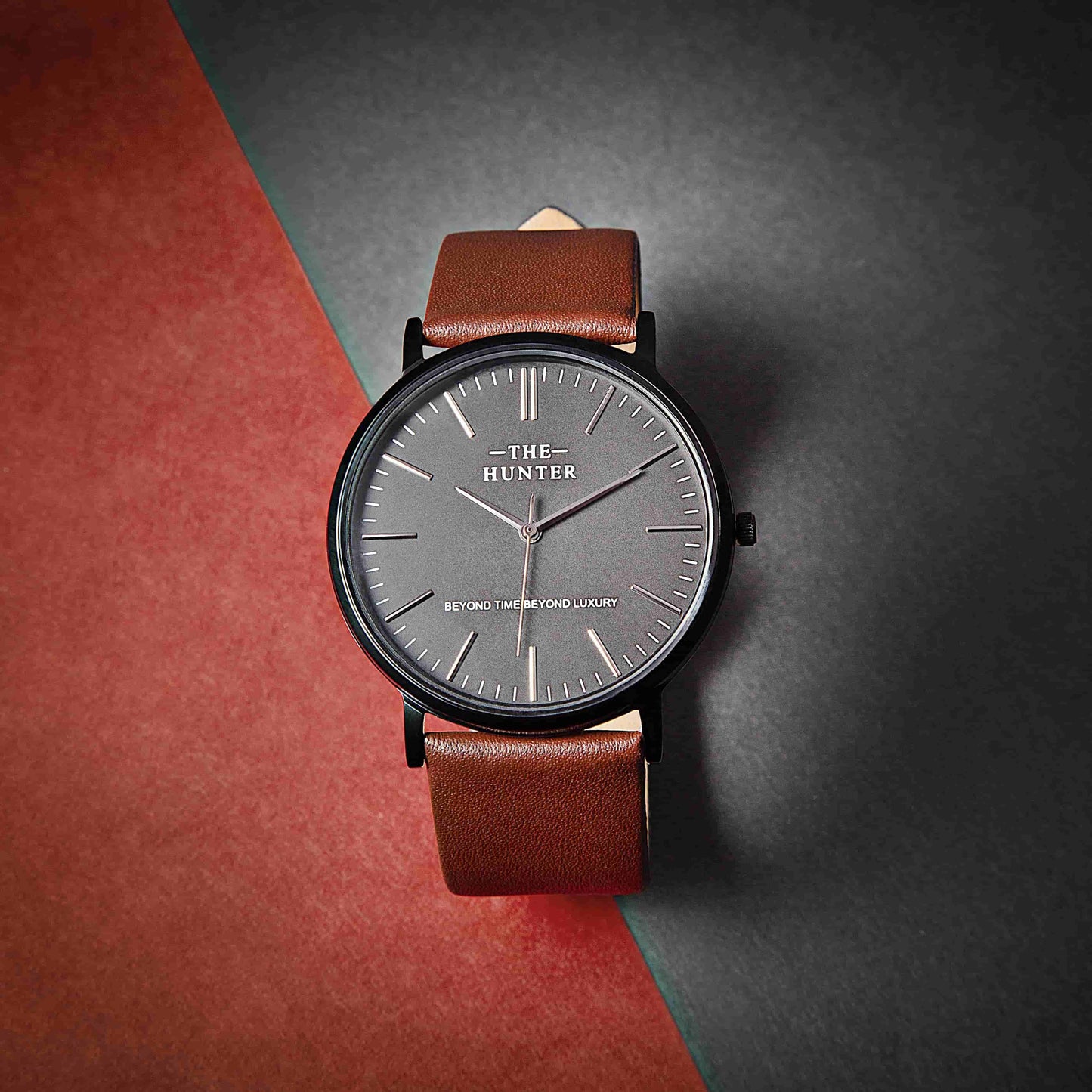 The Hunter – Classic Black Dial with Brown Leather Strap 1024