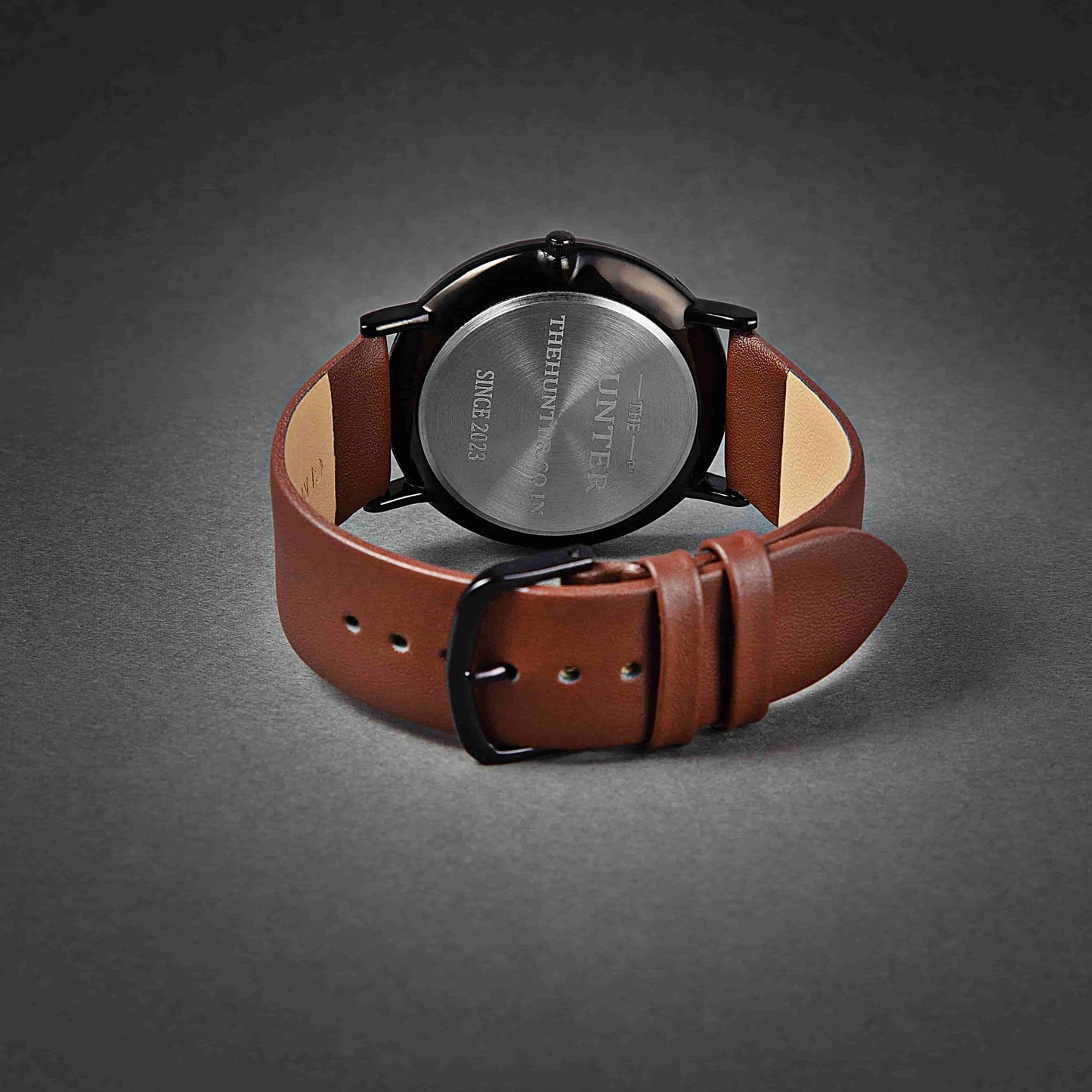 The Hunter – Classic Black Dial with Brown Leather Strap 1024