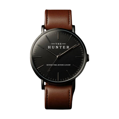 The Hunter – Classic Black Dial with Brown Leather Strap 1024