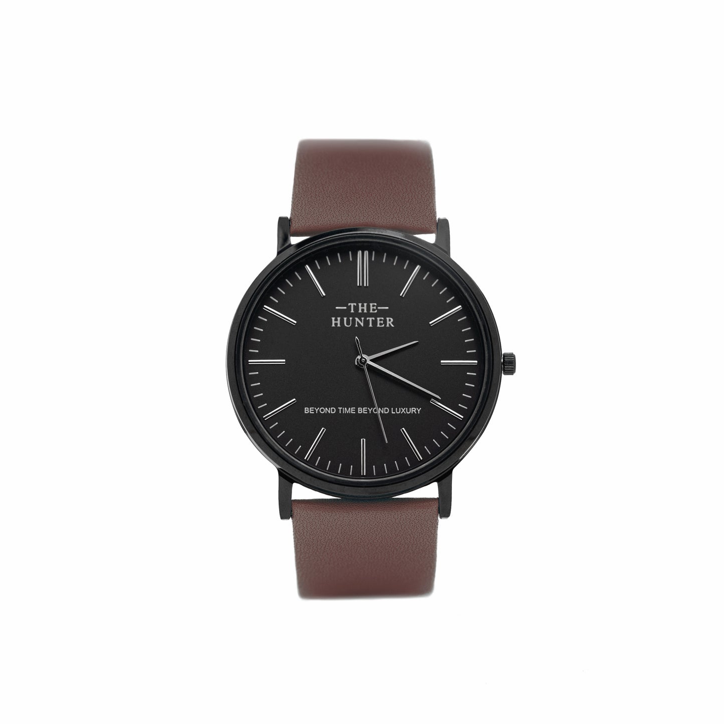 The Hunter – Classic Black Dial with Brown Leather Strap 1024