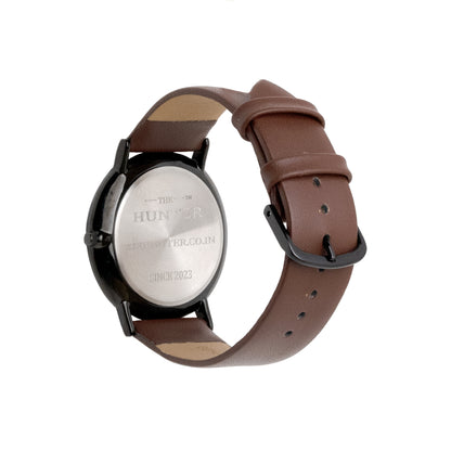 The Hunter – Classic Black Dial with Brown Leather Strap 1024