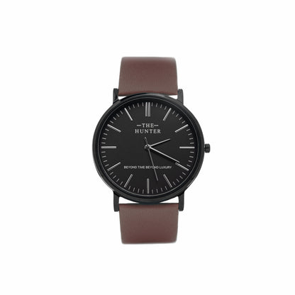 The Hunter – Classic Black Dial with Brown Leather Strap 1024
