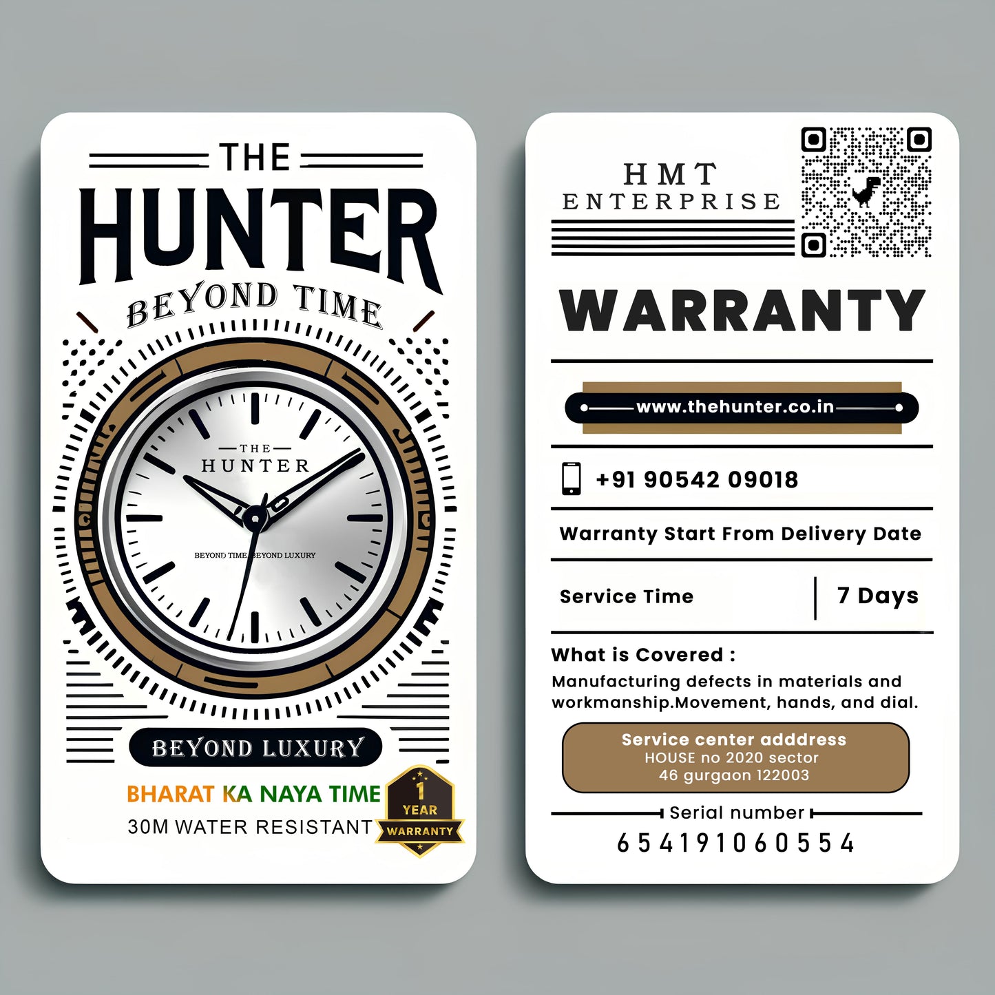 The Hunter – Classic Black Dial with Brown Leather Strap 1024