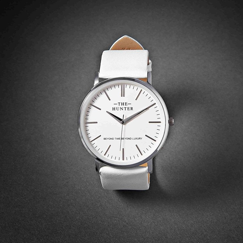 Arctic Elegance: The Hunter's All - White Minimalist Watch H1049watch