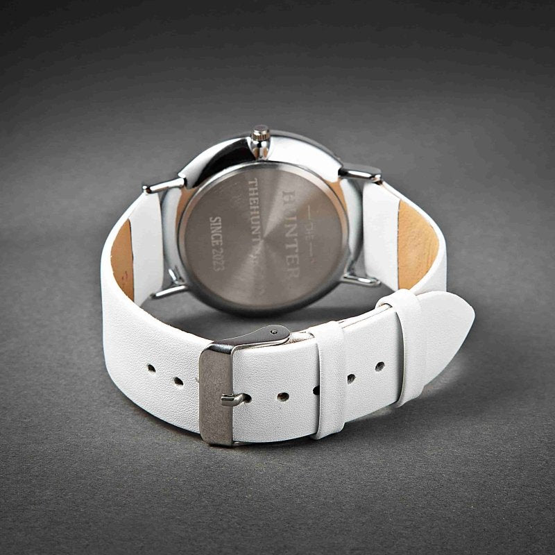 Arctic Elegance: The Hunter's All - White Minimalist Watch H1049watch