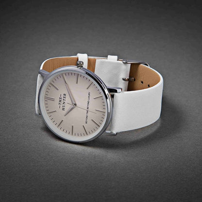 Arctic Elegance: The Hunter's All - White Minimalist Watch H1049watch