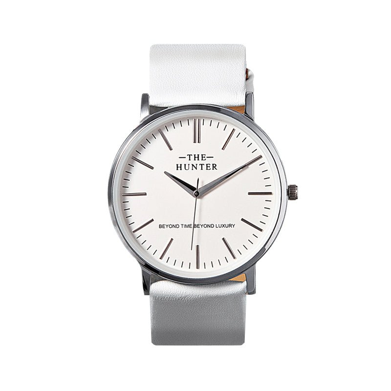 Arctic Elegance: The Hunter's All - White Minimalist Watch H1049watch