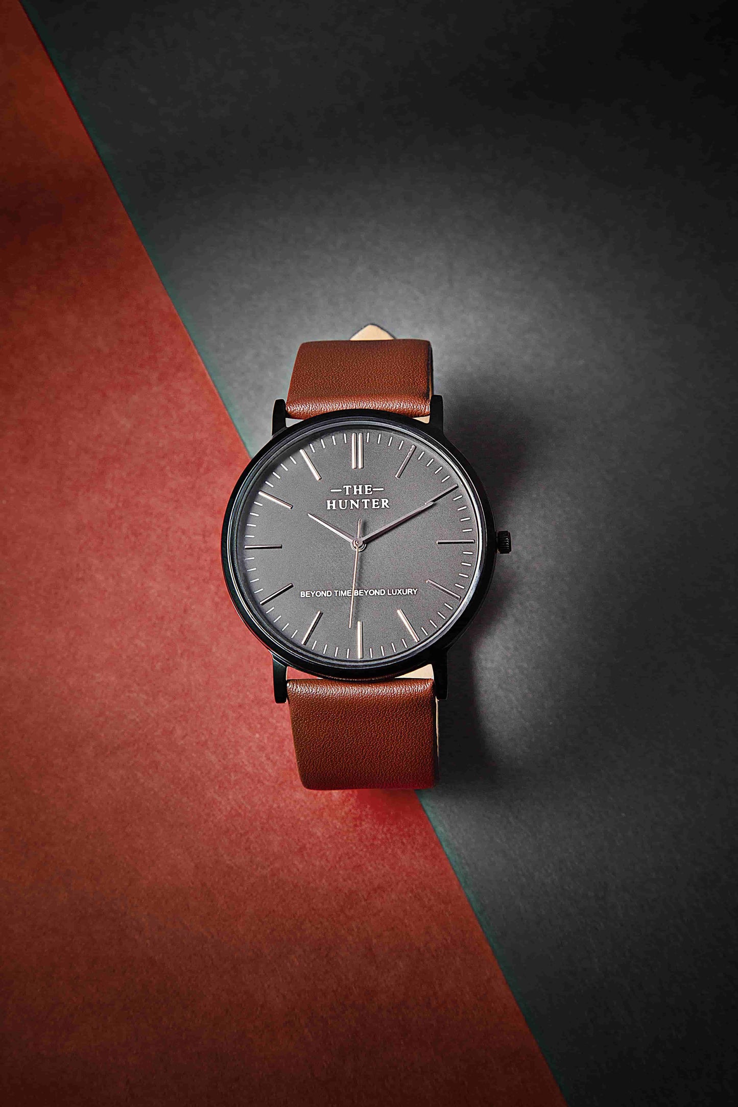 The Hunter – Classic Black Dial with Brown Leather Strap 1024